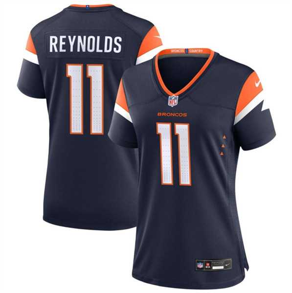 Womens Denver Broncos #11 Josh Reynolds Navy 2024 Stitched Jersey Dzhi